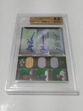 2011 TOPPS TRIPLE THREADS PATCH BAT AUTO RYNE SANDBERG ANDRE DAWSON/18 BGS9.5