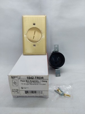 Legrand 1542-TRDR 1-3/4''Dia Floor Box Assembly 1 Gang Tamper Resistant Single