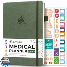 Clever Fox Compact A5 Medical Planner 12-Month – Medical Notebook