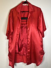Victoria's Secret Vintage Gold Label PJ Set Red Satin Size M Y2K Pajamas