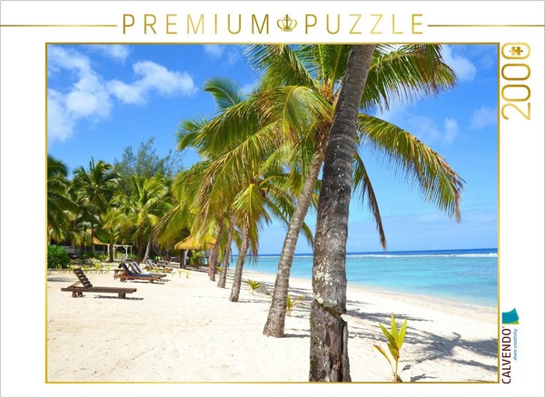 Calvendo Puzzle Puderzuckerstrand Mit Palmen 2000 Teile Puzzle Quer | 2000 Teile-image