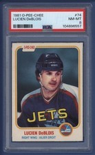 1981-82 OPC O-PEE-CHEE #74 LUCIEN DeBLOIS PSA 8 NM-MT Winnipeg Jets