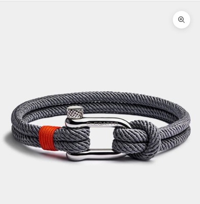 69 $ Elegatto Alchor graues Kordelarmband Größe XL (21 CM)