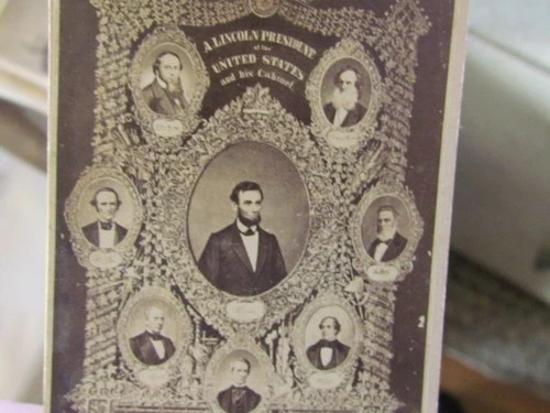 President Abraham Lincoln and his Cabinet cdv photograph