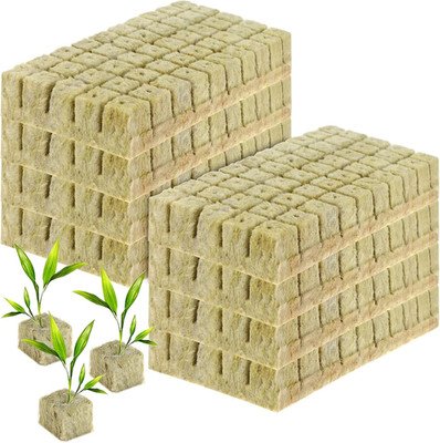 400Pcs 1Inch Rockwool Cubes for Hydroponic Rockwool Grow Cubes Starter Plugs for
