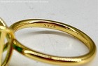 925 Sterling Silver/Vermeil Size 5 Green Glass Ring 2.79g — photo 4