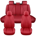 For Kia Car Seat Cover Leather Full Set 5 Seat Front Rear Pad Protectors Cushion