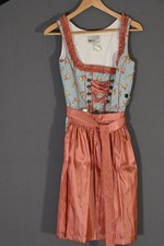 Dirndl MarJo hellblau / rosébraun Größe 32
