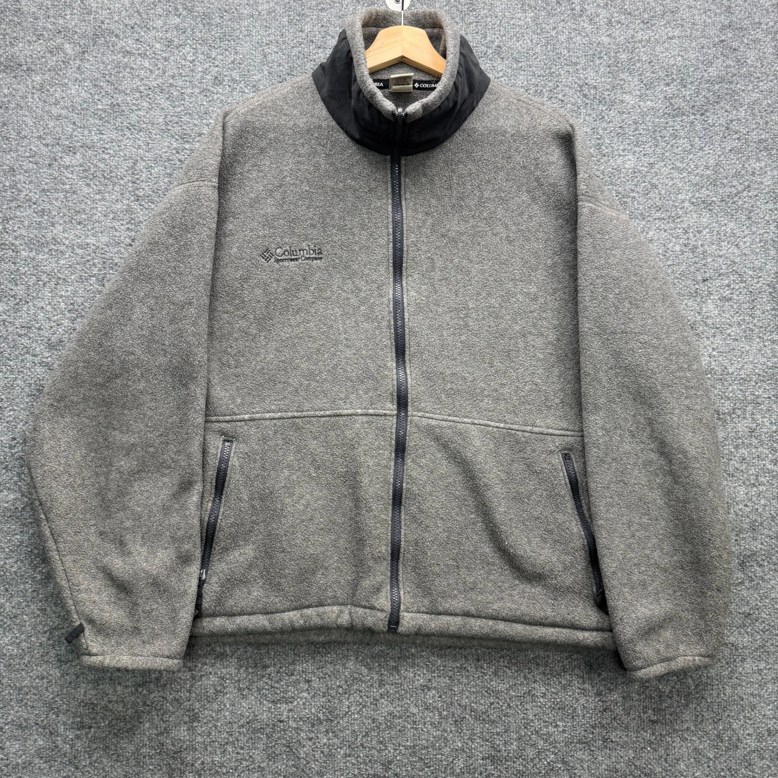 Columbia Fleece Full Zip Jacket Mens XL Gray Long Sleeve Outdoor Fleece