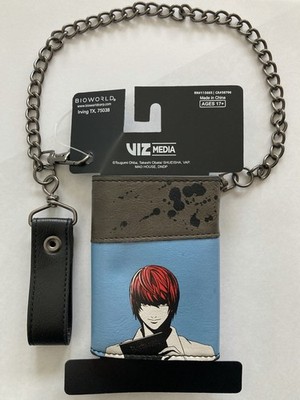 DEATH NOTE WALLET TRIFOLD W/ CHAIN L LIGHT YAGAMI BIOWORLD MANGA
