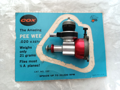 VINTAGE COX PEE WEE .020 ENGINE w/ THROTTLE, MUFFLER KIT