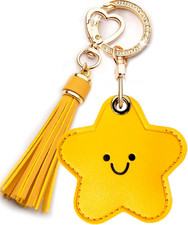 Airtag Keychain Cute Anime Leather Keychain with Bling Keychain Wristlet and Tas