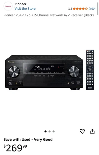 Pioneer VSX 1123-K 7.2 Channel 165 Watt AV Receiver