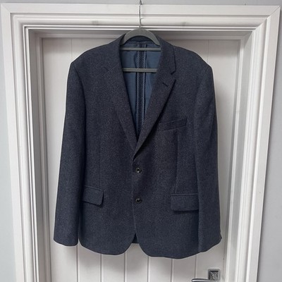 Marks & Spencer Jacket Blazer Men's Chest 44'' Blue 100% Wool Nova Fides Tailored