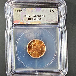 1997 Bermuda 1 Cent Copper Plated Zinc KM#88 RD ICG Genuine Slabbed