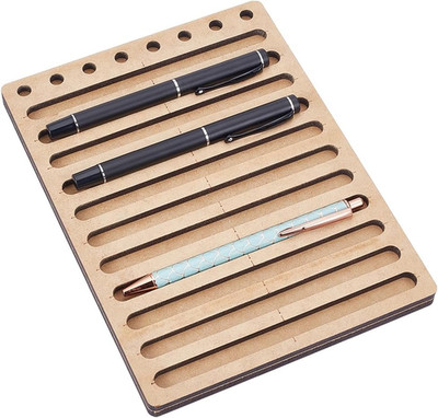 11 Slot Ink Pen Jig for Laser Engraving, 6.5X8.6Inch MDF Ink Pen Holder, Creativ