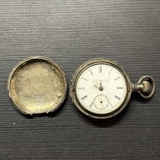 Antique Illinois Pocket Watch Grade 2 18s 11j c. 1883 Coin Silver Case Repair