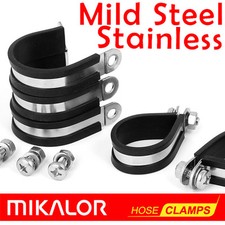 Zinc Plated Mild Steel - or - Stainless Steel | Rubber Lined P Clips | Mikalor |