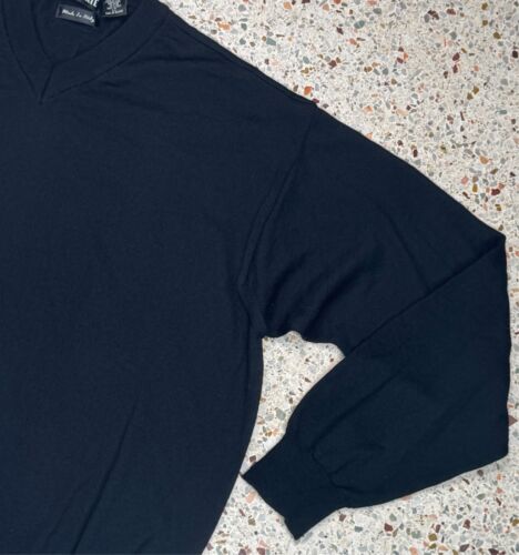 111 State Made In Italy Herren Schwarz 100% Wolle Pullover Größe LT - Bild 2 von 6
