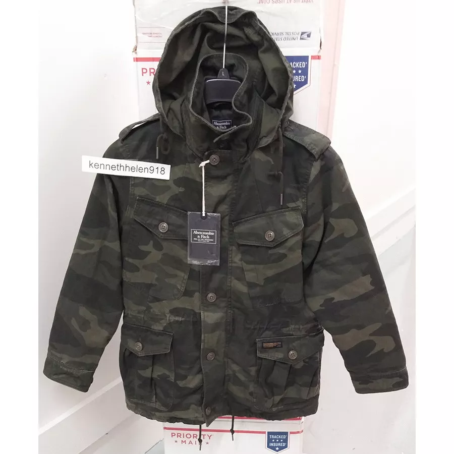 ABERCROMBIE FITCH MILITARY FIELD JACKET COAT CAMO MENS SIZE XS M L XL