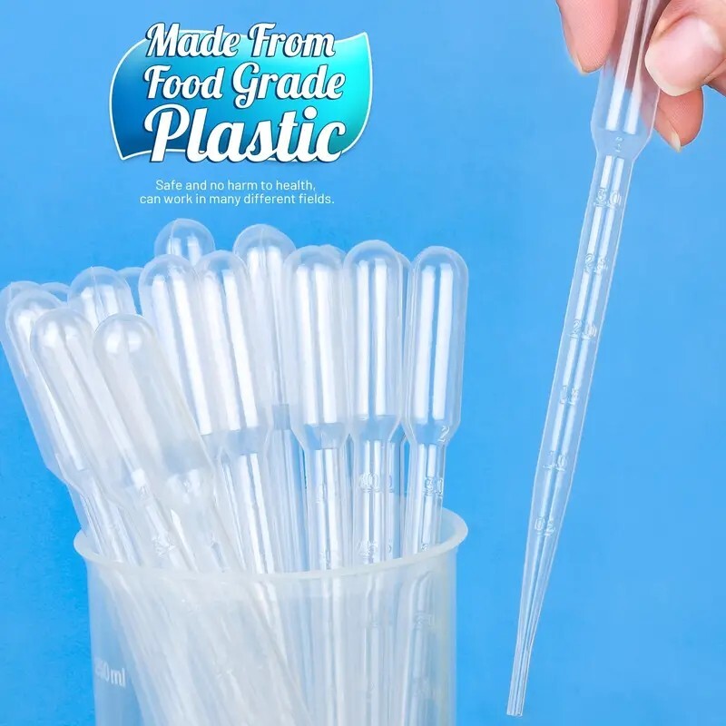 3ml Graduated Pipetts Disposable Plastic Droppers Lab DIY FREEEE