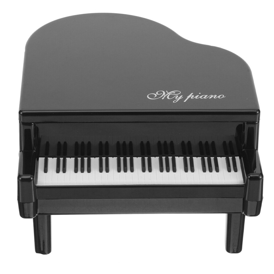 Piano Model Piggy Bank Coin Storage Jar Creative Children's (black