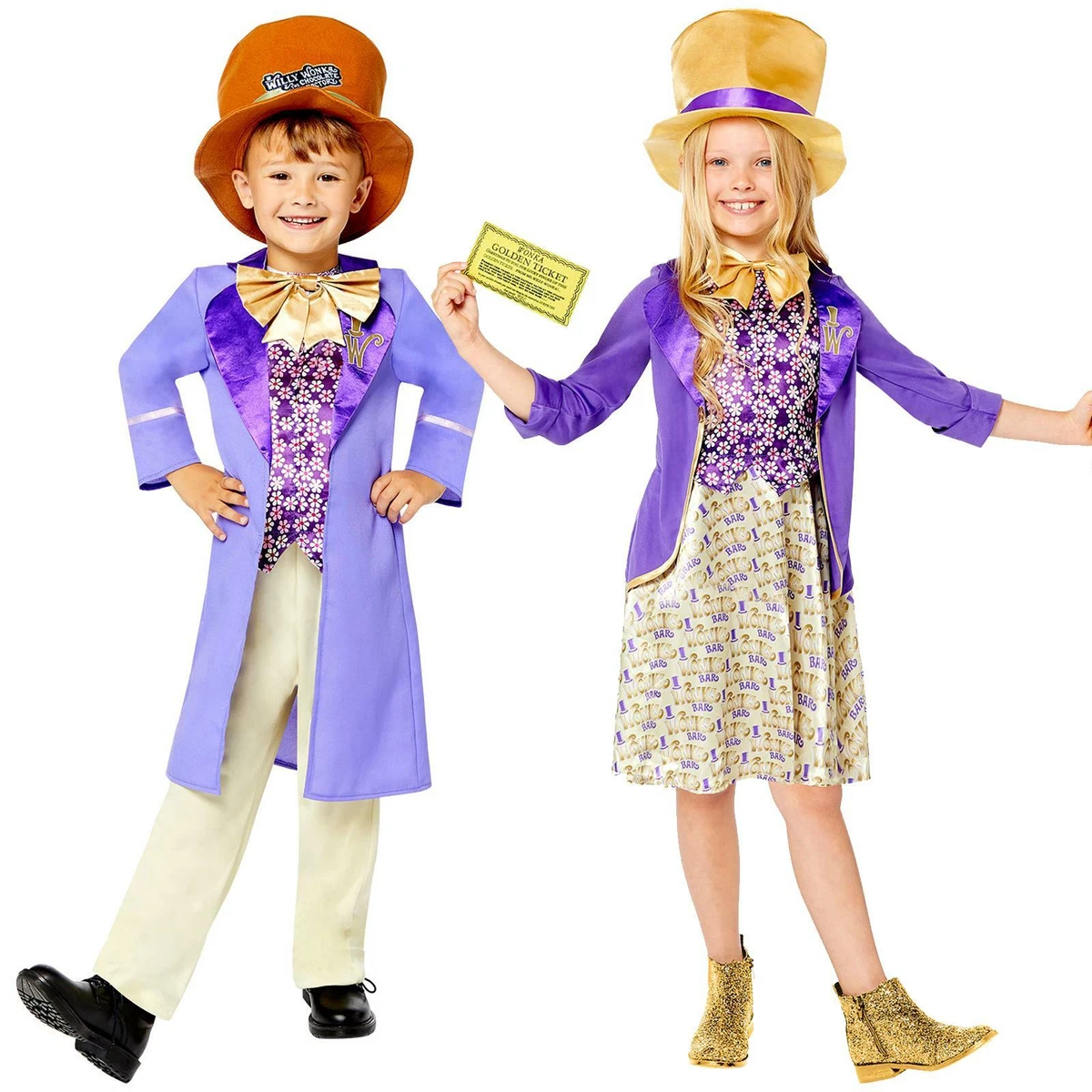 Girls Boys Willy Wonka Charlie Chocolate Factory Book Day Fancy Dress  Costume