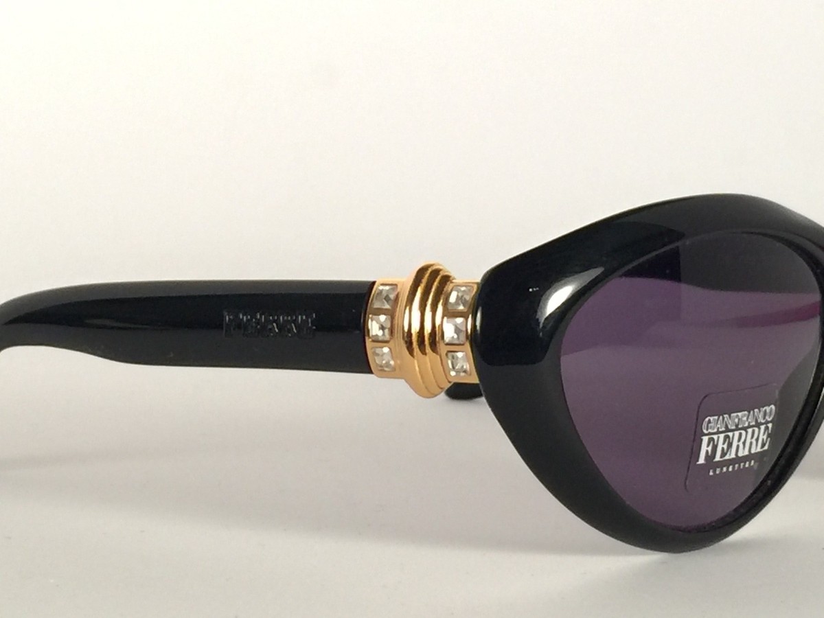 VINTAGE GIANFRANCO FERRE GFF 378 BLACK GOLD DETAILS MADE IN ITALY