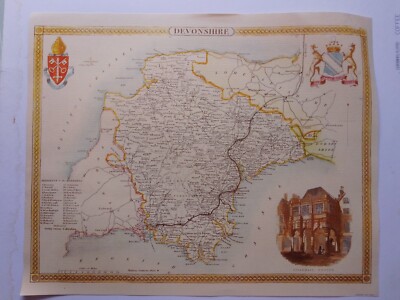 Wrightsons Map of Devonshire UNFRAMED