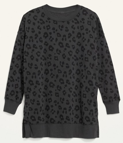 Gray Leopard Tunic Sweatshirt 