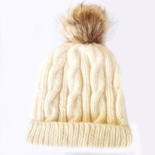 Girls Winter Warm Beanie Hat PomPom Knit Style Hair Accessories SALE