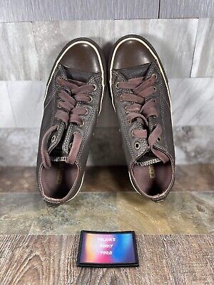 CONVERSE All-Star EUROPEAN Leather Black Low 1J858 Women's US 6 Men's US 4  EUC *