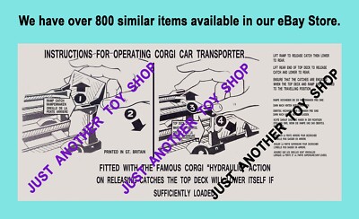 Corgi Toys 1101 Bedford S Carrimore Autotransporter Gebrauchsanweisung Merkblatt