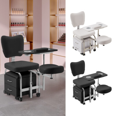 Manicure Pedicure Nail Station Storage Beauty Chair Stool Table