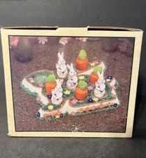 Vtg Easter Tic Tac Toe Bunnies & Carrots Resi...