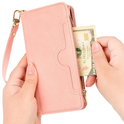 Crossbody Card Case With Long Rope Holder Flip PU Leather Phone Case - 第 3/27 張圖片