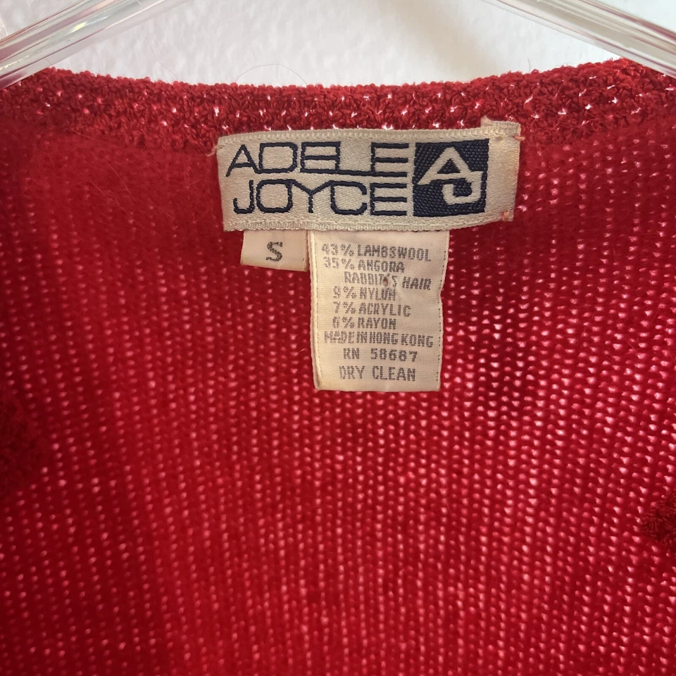 Cárdigan Adele Joyce Mujer Lana de Cordero, Angora Pelo de Conejo Rojo Talla S Foto 2 de 4