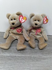 Lot of 2 Matching Ty 1999 Signature Bear Beanie Baby With Tag 04228 NWB