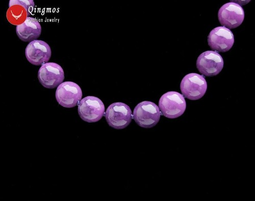 Moderno collar redondo de sugilita púrpura de 12 mm para mujer joyería fina 17"" nec6541 - Imagen 4 de 6