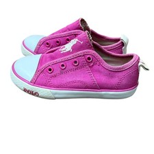 Polo Ralph Lauren Kids Girls Pink Canvas Slip On Shoes Sneakers Size 8
