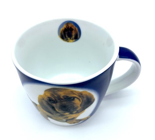 Bloodhound Puppy Dog Cup Mug with Camero Inside Photo 12 oz Navy Background - Picture 4 of 9