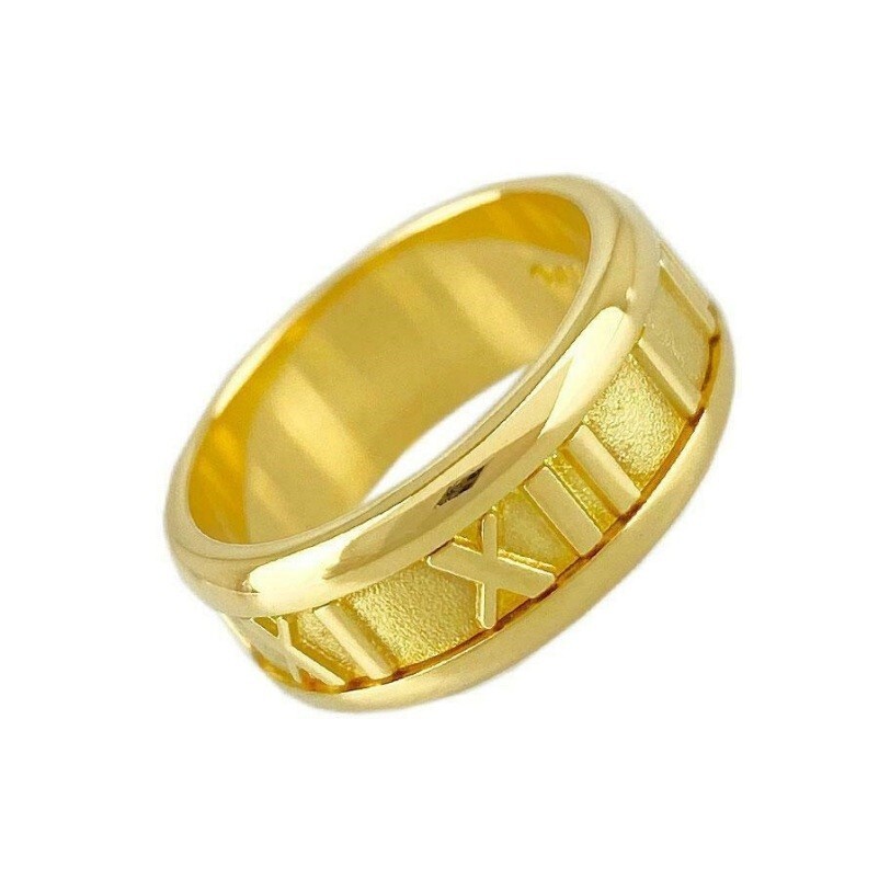 アクセサリー Tiffany & Co. Atlas Wide Ring TIFFANY & Co. Atlas 18K Gold 7mm Wide Numeric Ring 5 | eBay