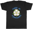 Made in Yorkshire Mens T-Shirt White Rose of York Unisex Tee Gift