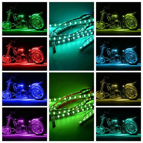 32 PCS Motorcycle RGB LED Strip Light Under Glow Neon Kit Bluetooth APP Control - Picture 11 of 14