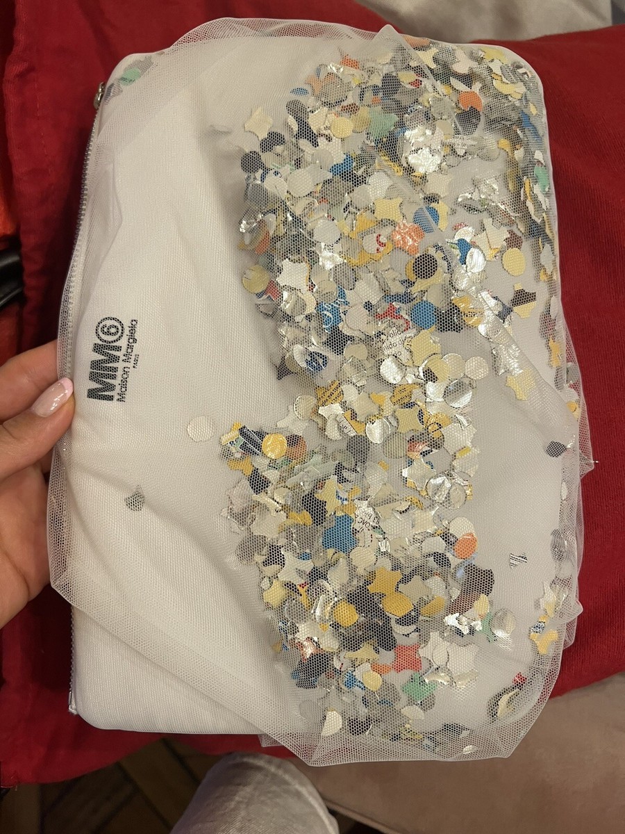 MM6 MAISON MARGIELA Candy Confetti White Mesh Clutch Bag | eBay