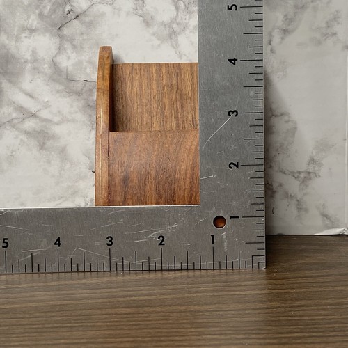 Carved Wood Business Card Holder Desk Office Accessory Stand Alone Boho Vintage - Picture 9 of 10