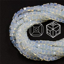 Glass Faceted Square Beads - Faceted Glass Bead 2-4mm Cube Charms Jewelry Making