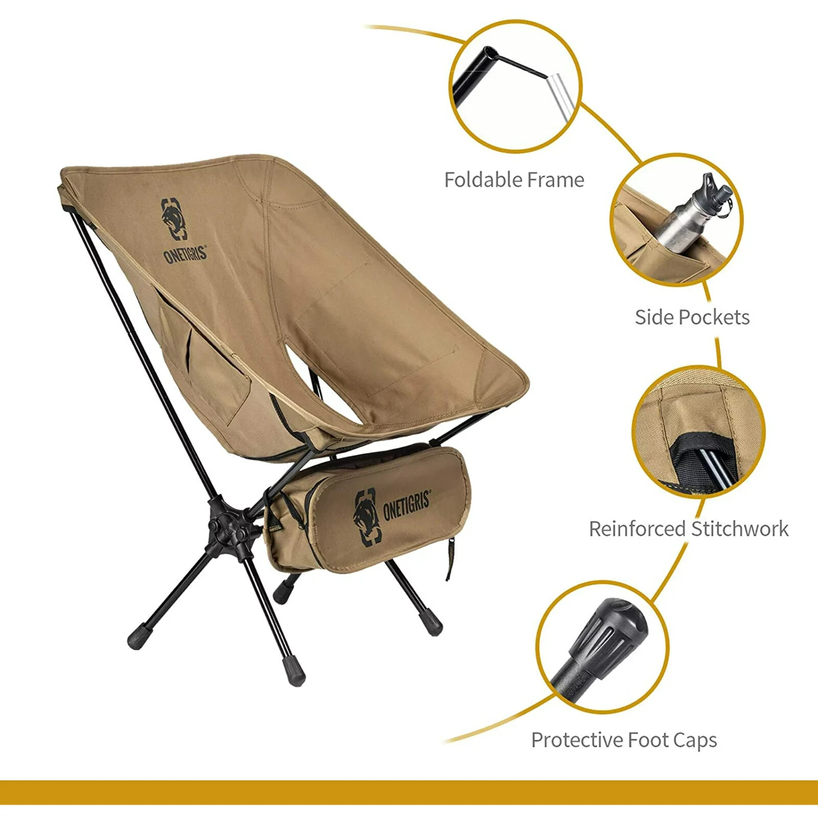 NEW Camping Chair Backpacking 330 lbs Portable Folding Chair