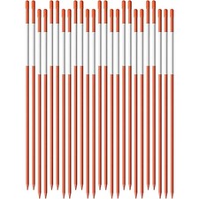 10 Pcs Reflective Driveway Marker Orange Snow Fiberglass Stake Garden Sign 48 in