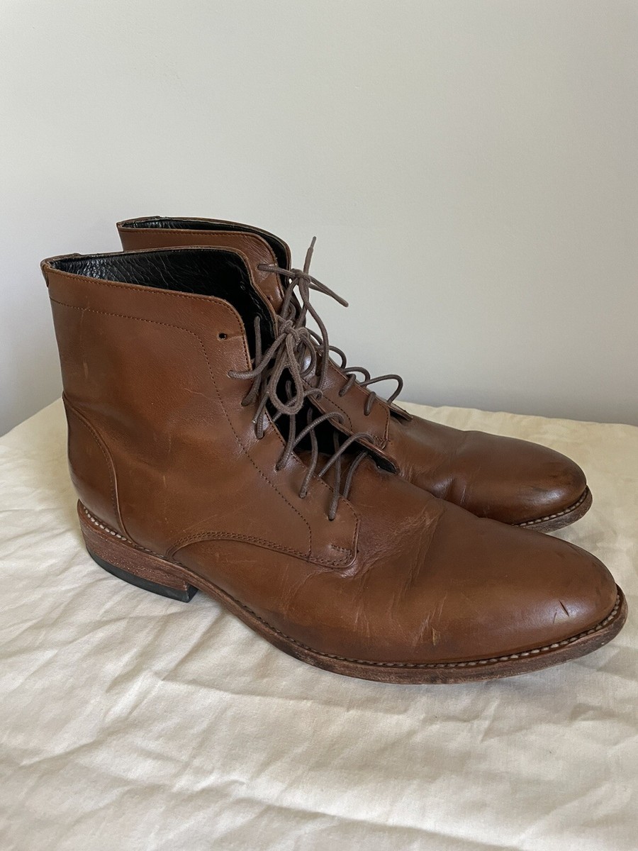 Nisolo Everyday Lace-Up Boot Leather Brown Shoes Men display picture 1
